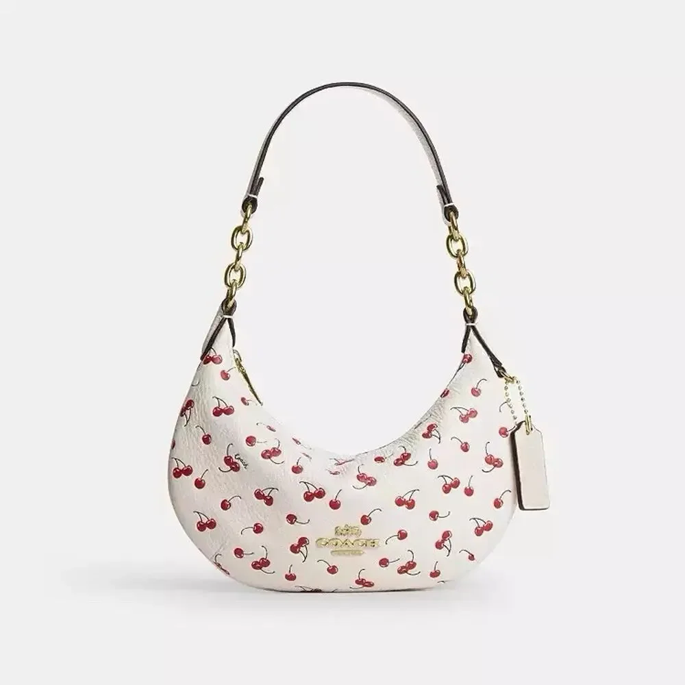 NWT Coach CFD04 Mini Payton Bag With Cherry Print In Chalk/Multi Leather/Gold